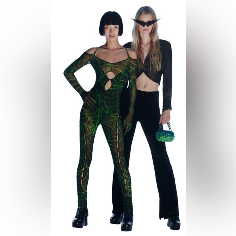 Zara Spider Halloween Green Jumpsuit